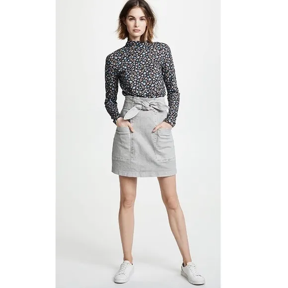 La Vie Rebecca Taylor Denim Knot Skirt