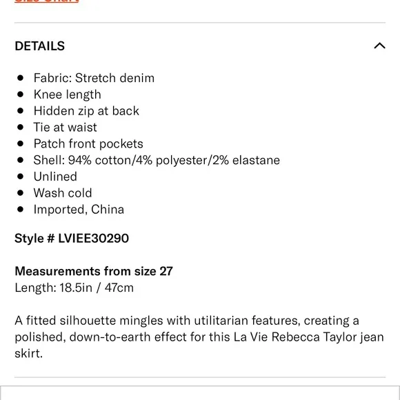 La Vie Rebecca Taylor Denim Knot Skirt