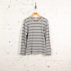 Lacoste Long Sleeve Striped T Shirt - Grey - M