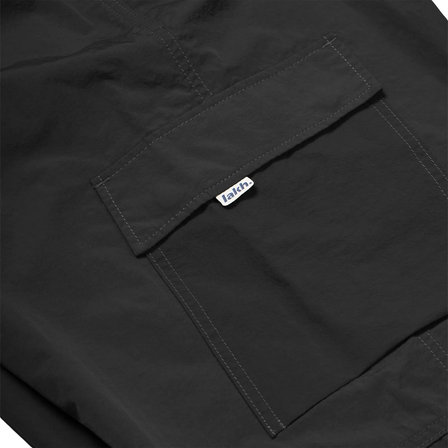 LAKH Men Flared Cargo Pants Black