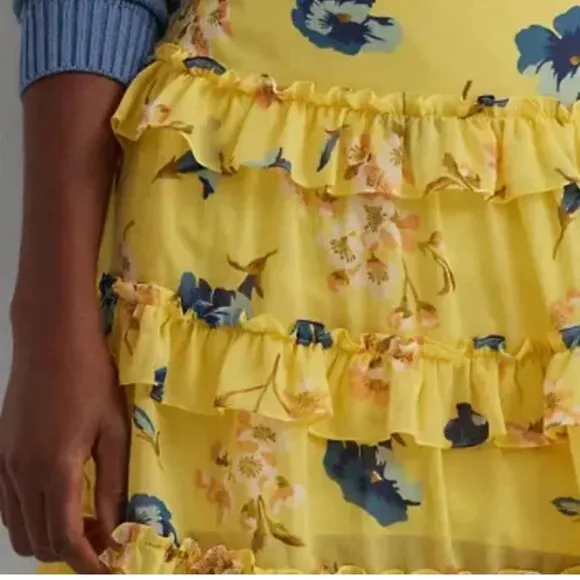 Lauren Ralph Lauren Floral Ruffle-Trim Georgette A-Line Mini Skirt Size 8 NWT