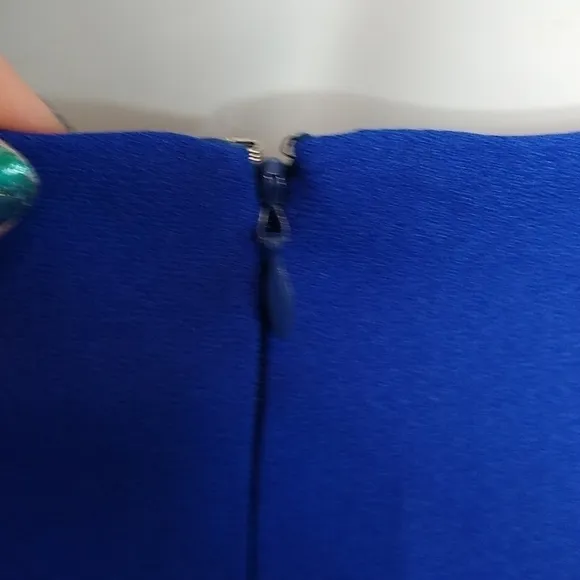 Le Suit Petite SZ 4P Royal Blue Early 90's Retro Short Sleeve Suit Skirt Set