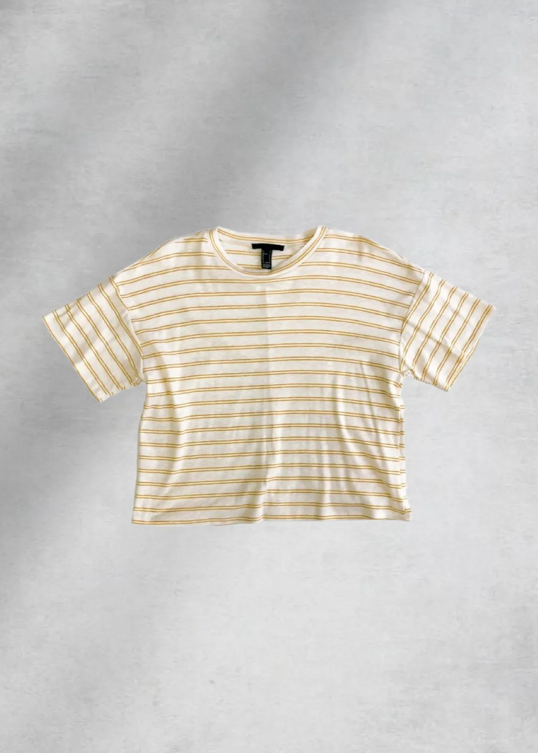 Lenon Striped Cropped Tee - Yellow