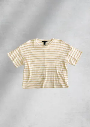 Lenon Striped Cropped Tee - Yellow