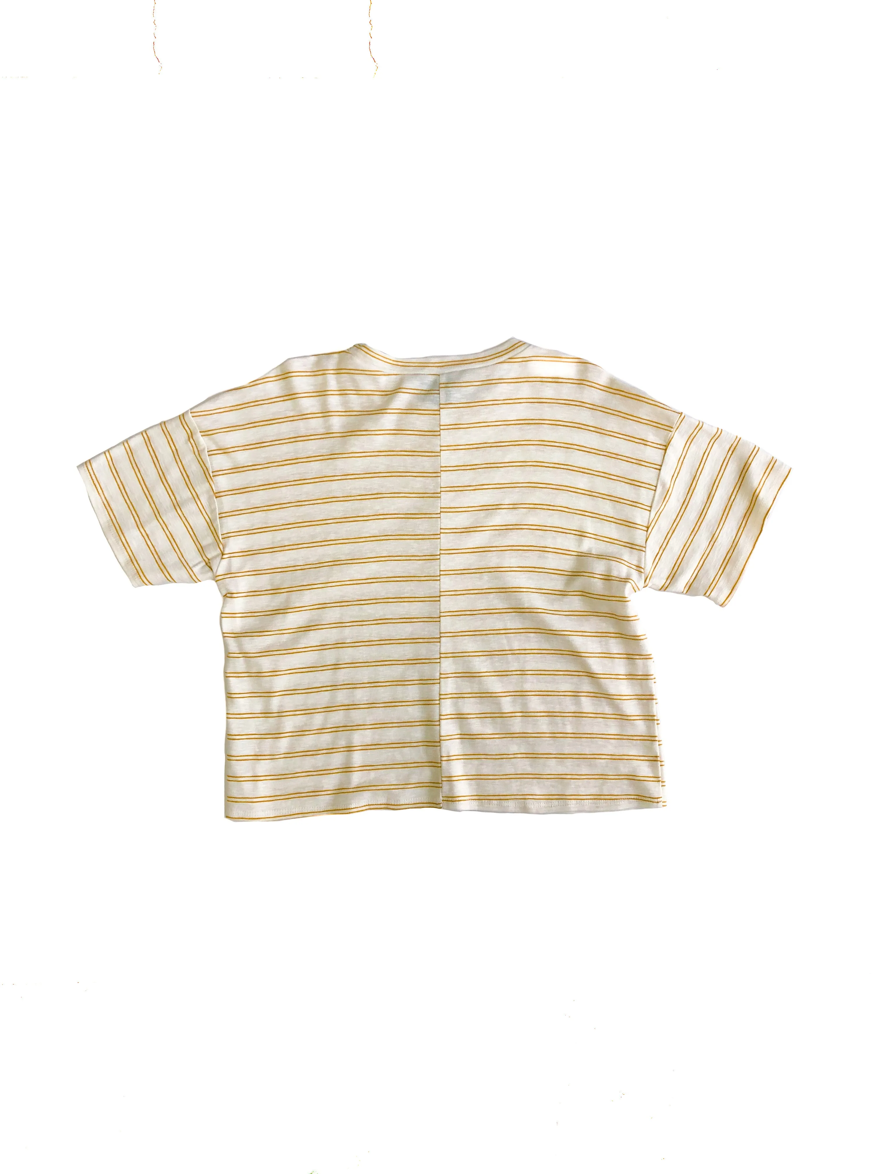 Lenon Striped Cropped Tee - Yellow