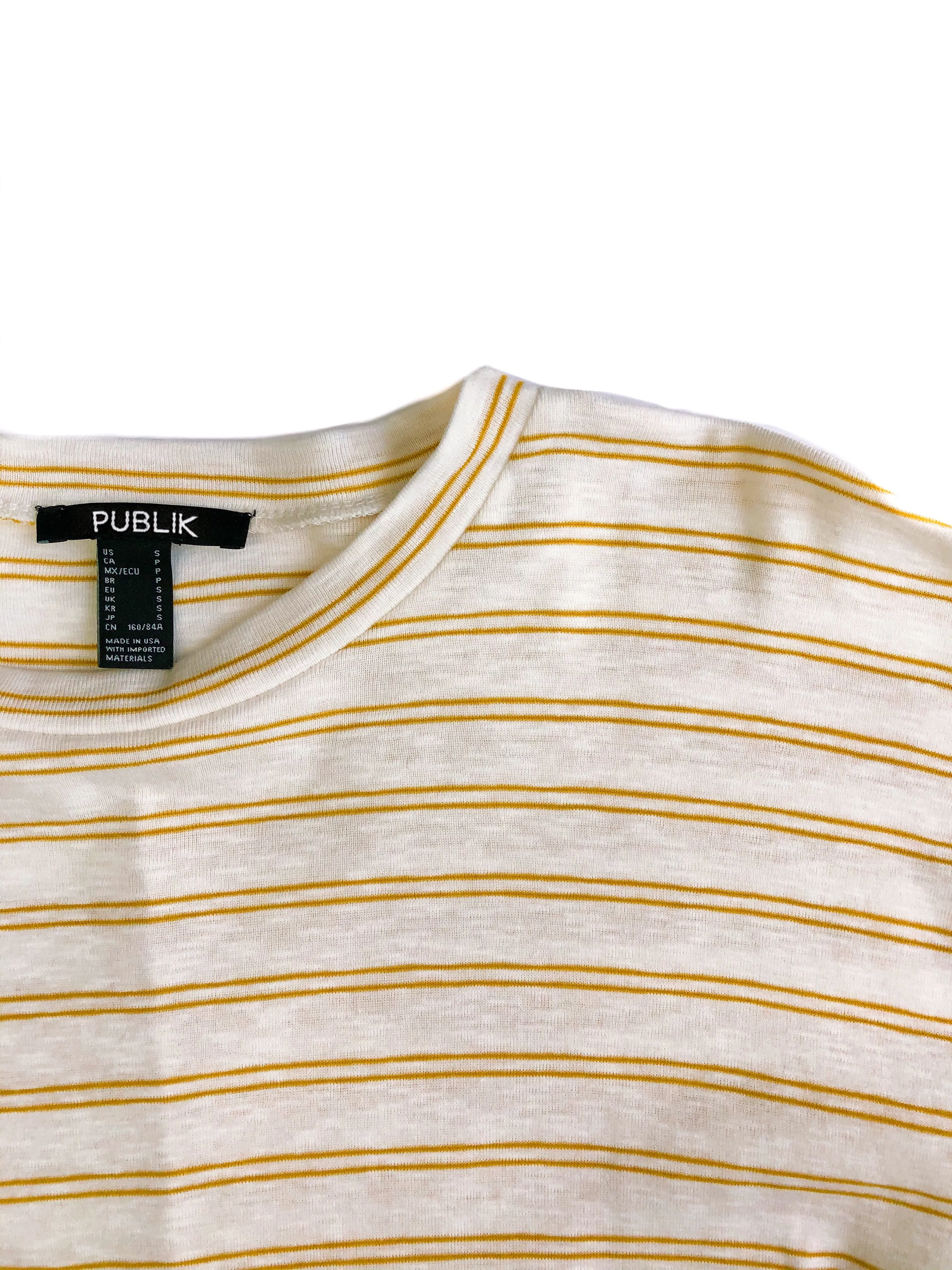 Lenon Striped Cropped Tee - Yellow