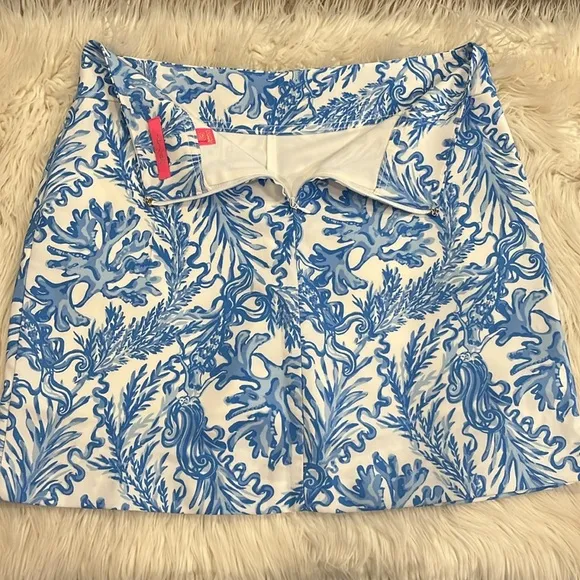 Lilly Pulitzer ‘Jonas’ high waisted skirt skort aqua lounger print 12