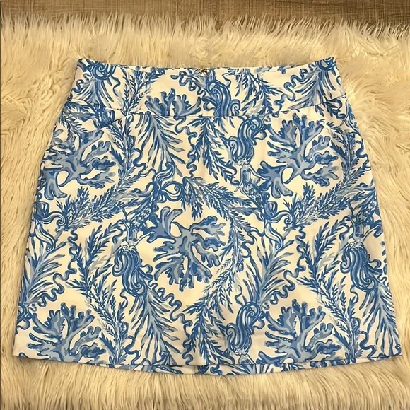 Lilly Pulitzer ‘Jonas’ high waisted skirt skort aqua lounger print 12