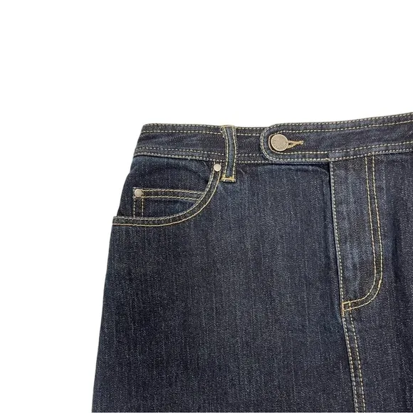 Liz Claiborne denim jean skirt Size 8 W32 L24 dark blue