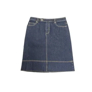 Liz Claiborne denim jean skirt Size 8 W32 L24 dark blue