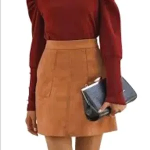 LOFT Faux Suede A-line Skirt Size 4
