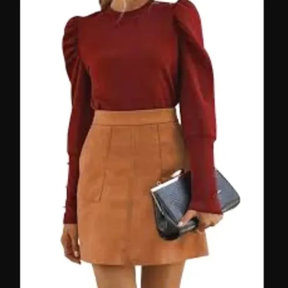 LOFT Faux Suede A-line Skirt Size 4