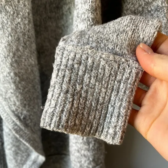 LOFT Grey Marled Cascade Open Cardigan