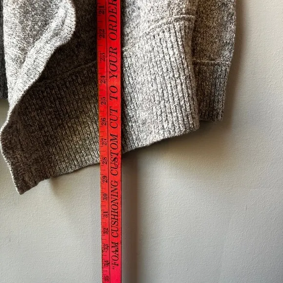 LOFT Grey Marled Cascade Open Cardigan