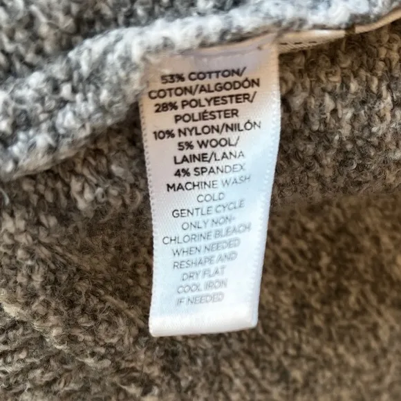 LOFT Grey Marled Cascade Open Cardigan