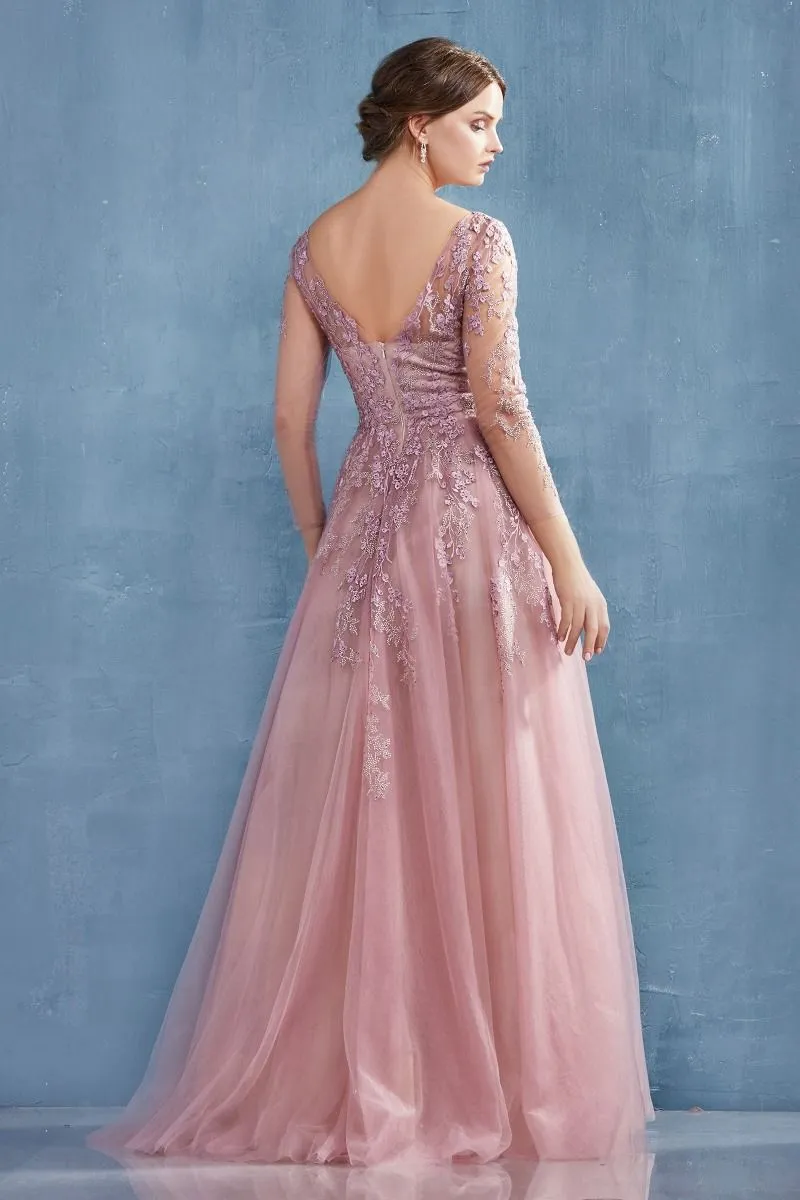 Long Sleeve A-Line Zoe Gown
