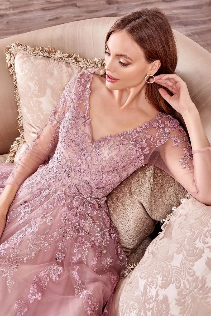 Long Sleeve A-Line Zoe Gown