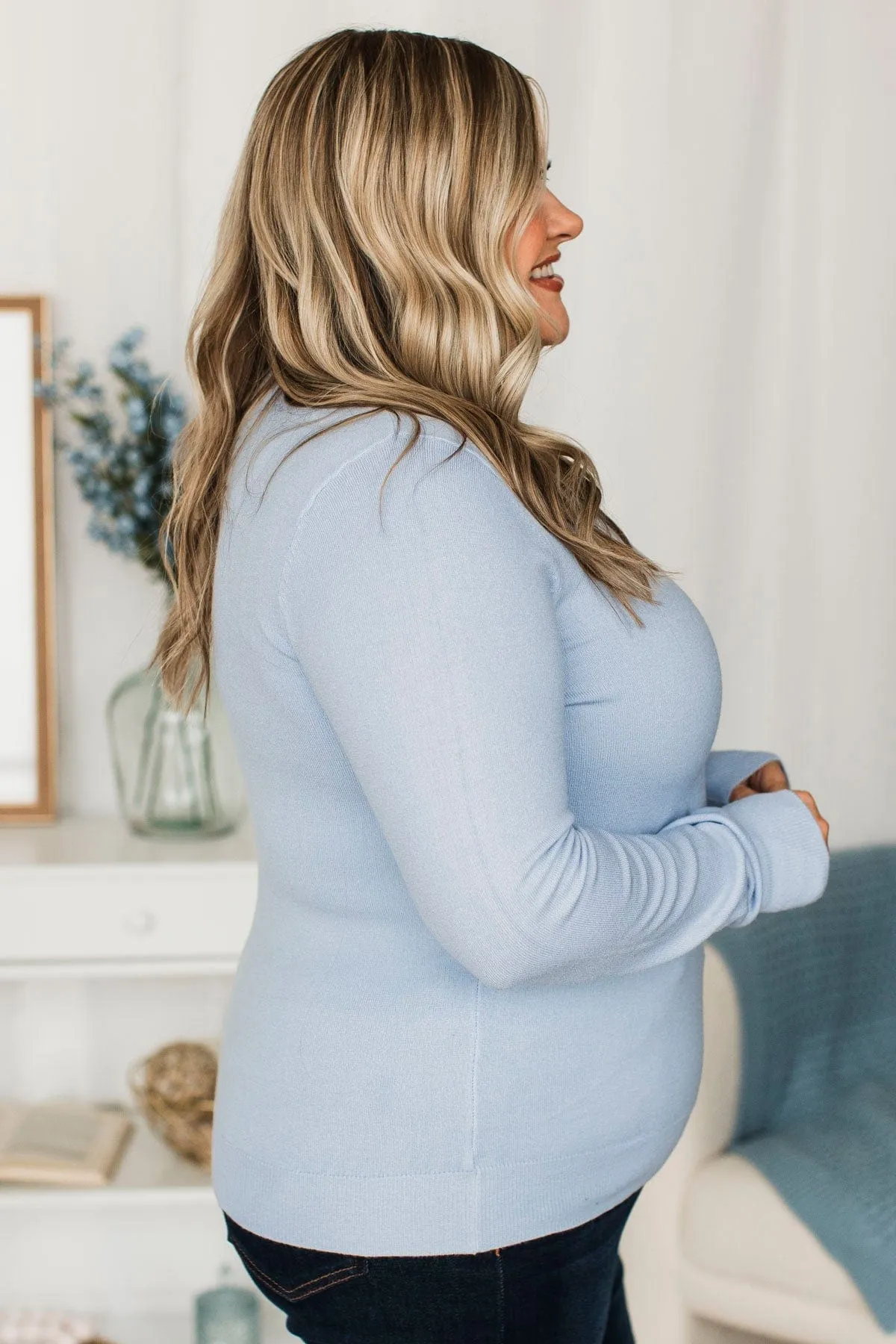 Lost In Your Love Knit Sweater- Periwinkle