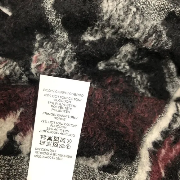 Lucky Brand Boho Fringed Brushed Knit Cardigan