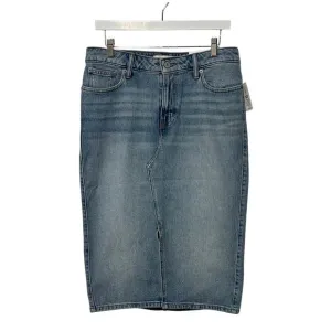 LUCKY BRAND WOMENS 8/29 DENIM JEAN MIDI SKIRT STRETCH MEDIUM WASH BLUE