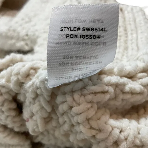 Lulus Diamond in the Rough Ivory Knit Sweater size Medium style# SW8614L
