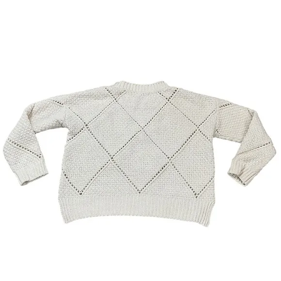 Lulus Diamond in the Rough Ivory Knit Sweater size Medium style# SW8614L