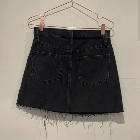 Madewell black rigid denim a line skirt. Size 25