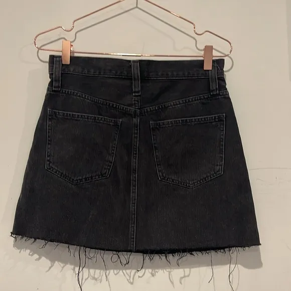 Madewell black rigid denim a line skirt. Size 25