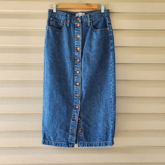 Madewell denim midi skirt
