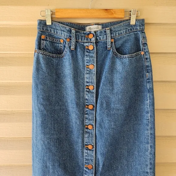 Madewell denim midi skirt