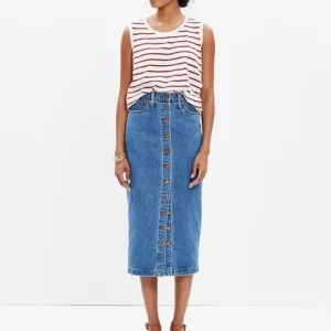 Madewell denim midi skirt