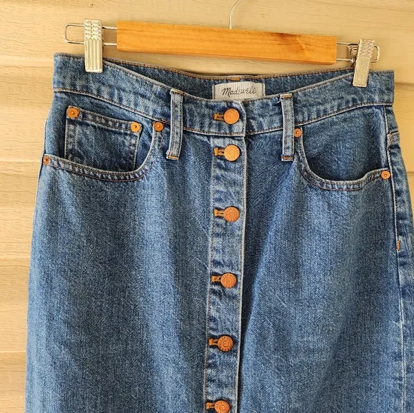 Madewell denim midi skirt