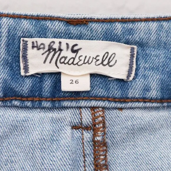 Madewell Denim Zip Midi Skirt in Janice Wash Size 26 Stretch Jean Full Zip $88