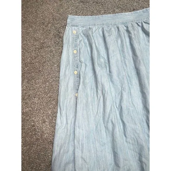 Madewell Indigo High Waisted Sidebutton Denim Skirt Size‎ 6