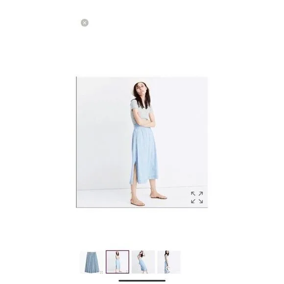 Madewell Indigo High Waisted Sidebutton Denim Skirt Size‎ 6