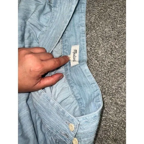 Madewell Indigo High Waisted Sidebutton Denim Skirt Size‎ 6