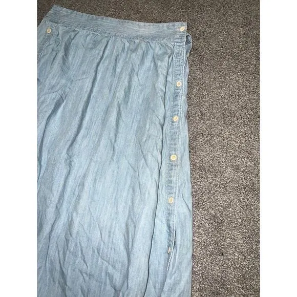 Madewell Indigo High Waisted Sidebutton Denim Skirt Size‎ 6