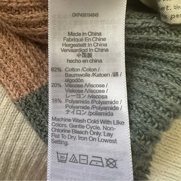 Madewell Sweater Thompson Rainbow Stripe Pocket Pullover Long Sleeve Knit 1X