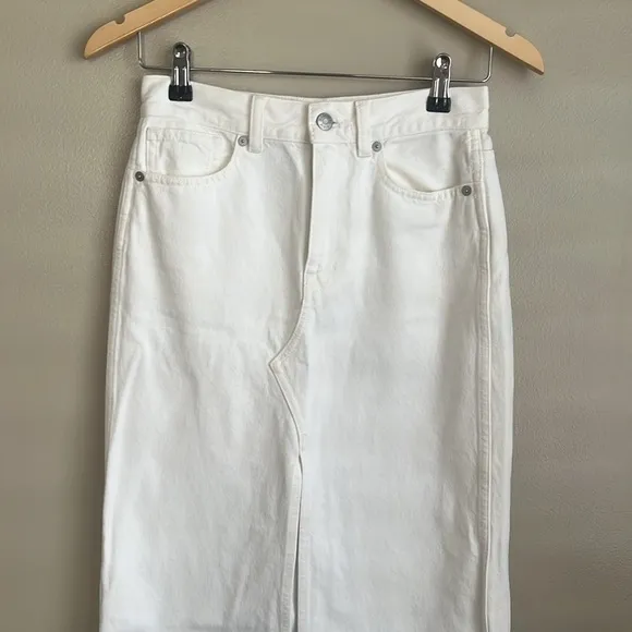 Madewell The Rilee Denim Midi Skirt Size 23