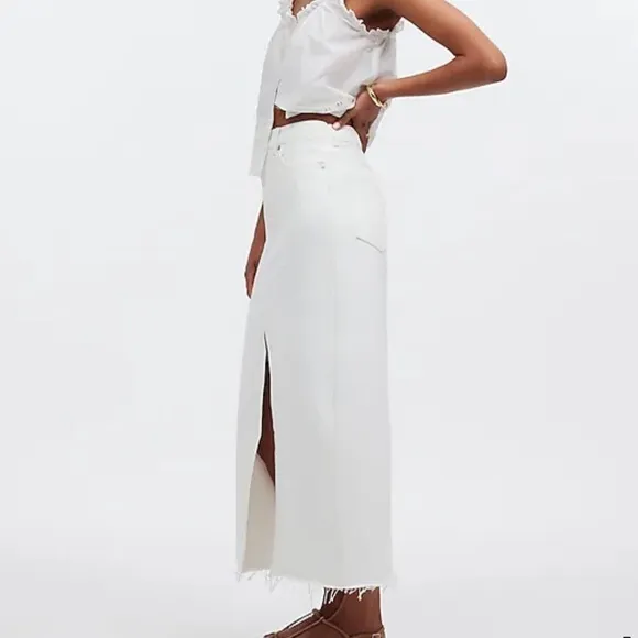 Madewell The Rilee Denim Midi Skirt Size 23