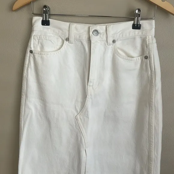 Madewell The Rilee Denim Midi Skirt Size 23