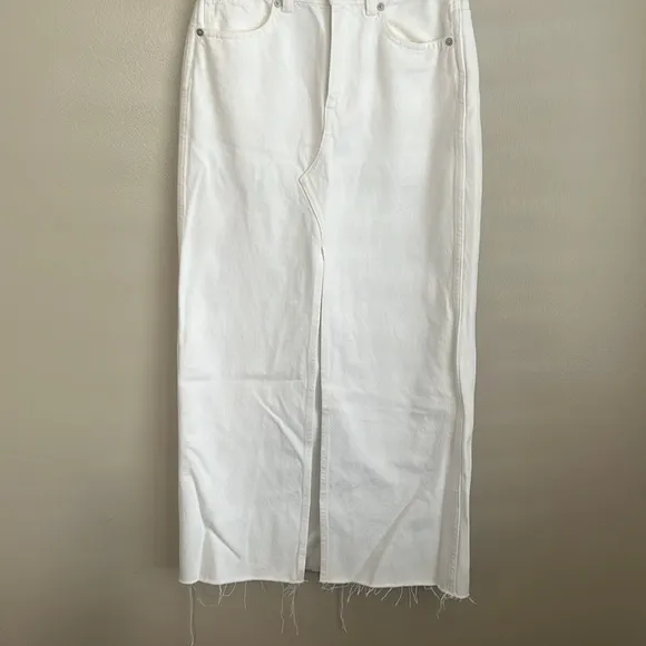 Madewell The Rilee Denim Midi Skirt Size 23