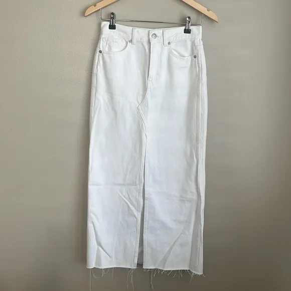Madewell The Rilee Denim Midi Skirt Size 23