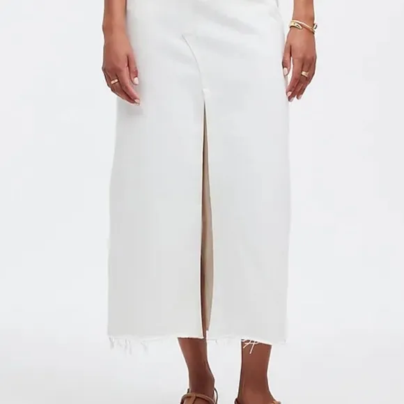 Madewell The Rilee Denim Midi Skirt Size 23