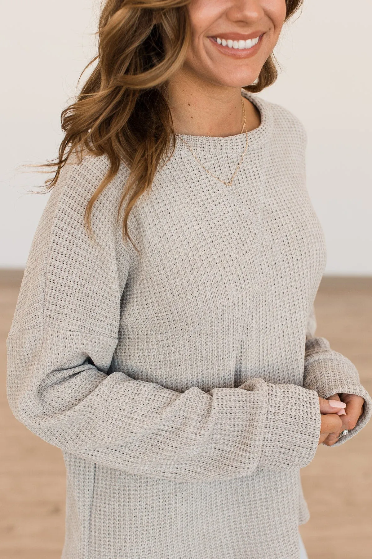Make Your Move Knit Sweater- Grey