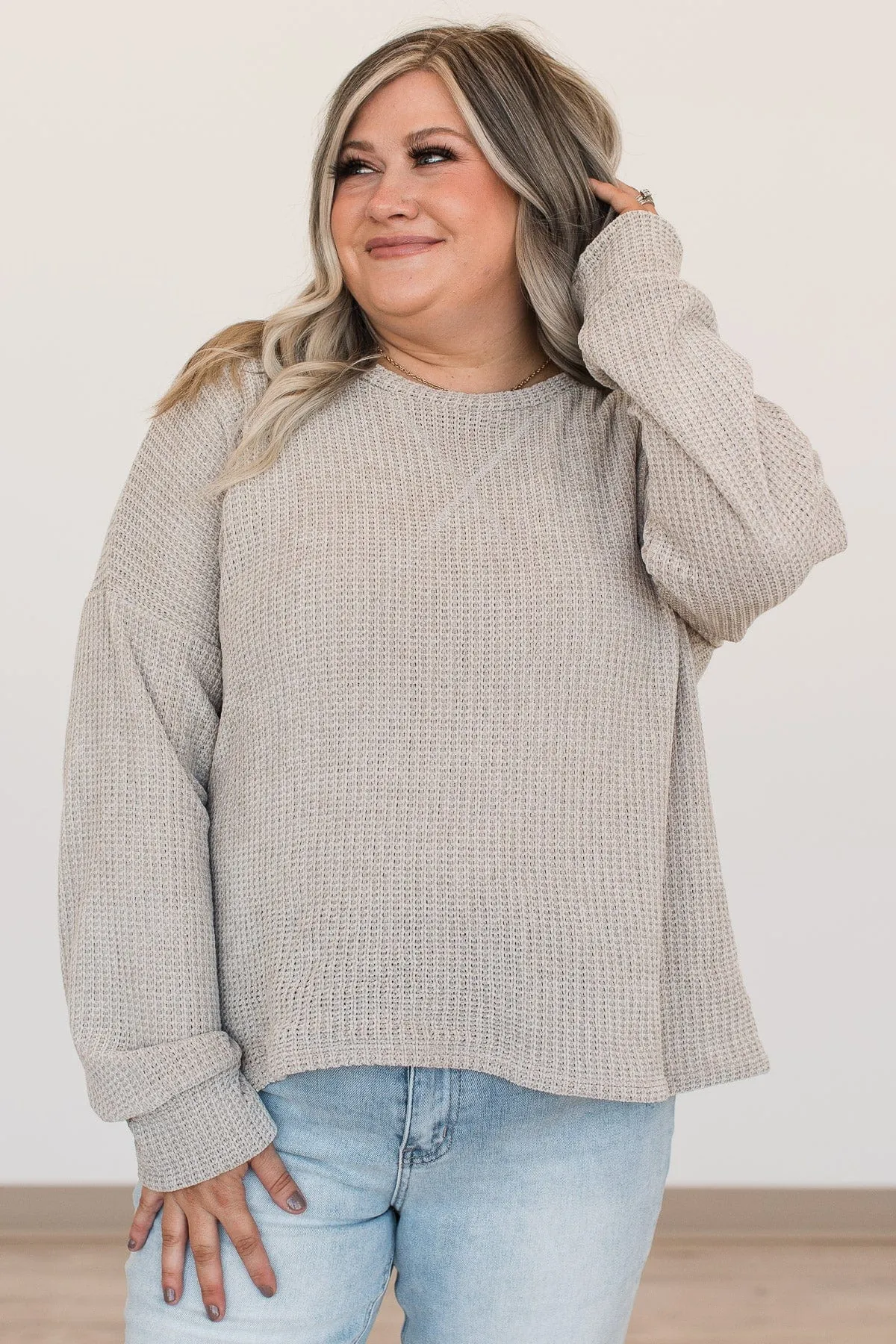 Make Your Move Knit Sweater- Grey