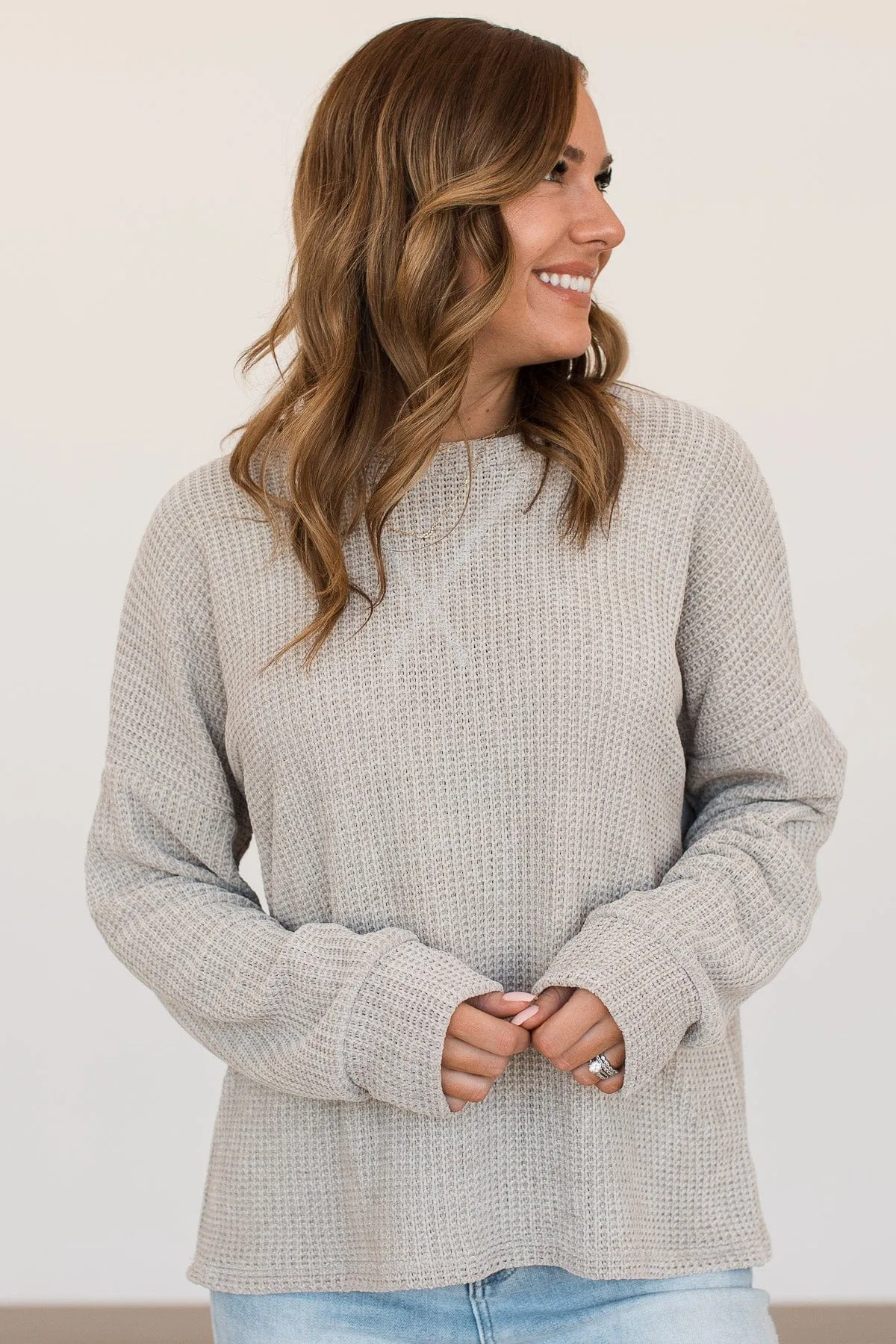 Make Your Move Knit Sweater- Grey