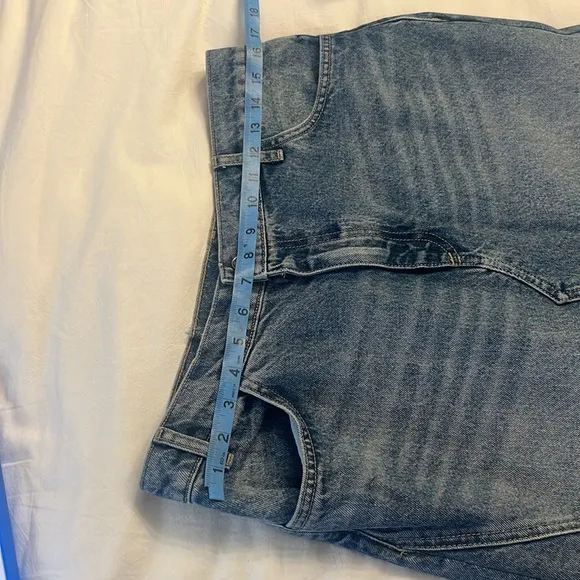 Mango cut about denim skirt in blue size large
