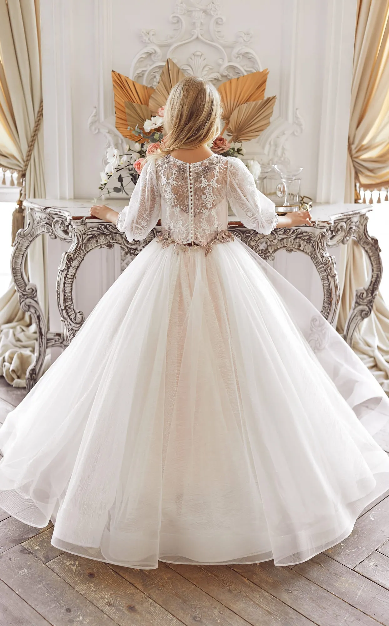 Marine A-line Flower Girl Dress