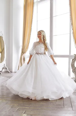 Marine A-line Flower Girl Dress